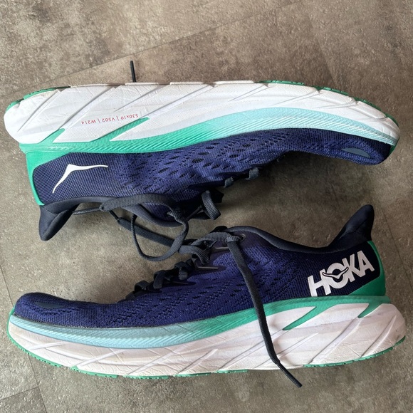 Hoka Shoes - Hoka Clifton 8 Running Shoe Women’s 7.5 Blue Green